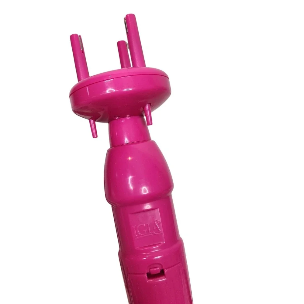 IGIA Twist-A-Braid Pink Cordless Hair Braider Styling Tool W/ Glow Beads & Bands